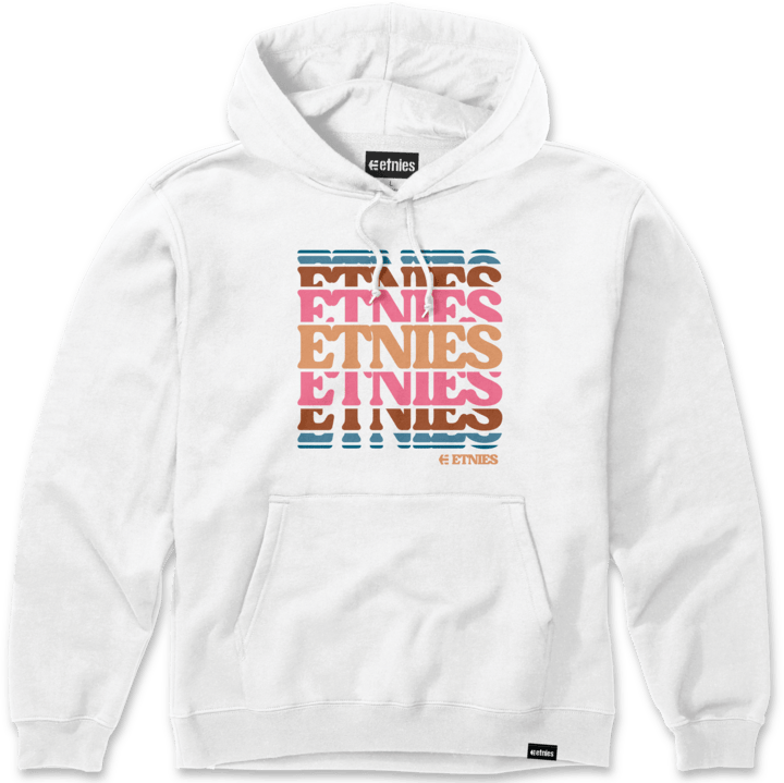 Retro Stack Pullover white | etnies Official Screen Hooded Fleece Etnies Skate Original Sustainability Gear