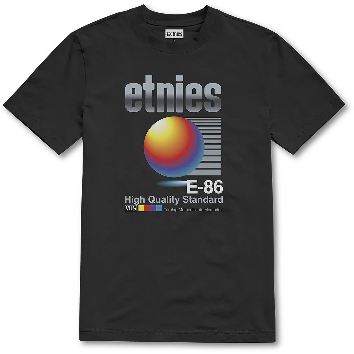 E-86 HQ Black Wash Short Sleeve Skate Tee | etnies Official S/S Basic T-Shirt Etnies Skate Original Sustainability Gear