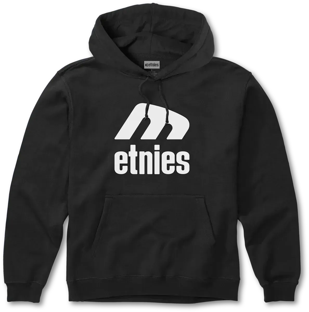 Icon E Kids Black White Skate Hoodie | etnies Official Screen Hooded Fleece Etnies Skate Original Sustainability Gear