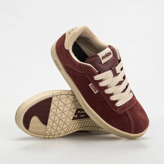 Scam Burgundy Tan Low - Top Skate Shoe | etnies Official Low-Top Shoe Etnies Skate Original Sustainability Gear