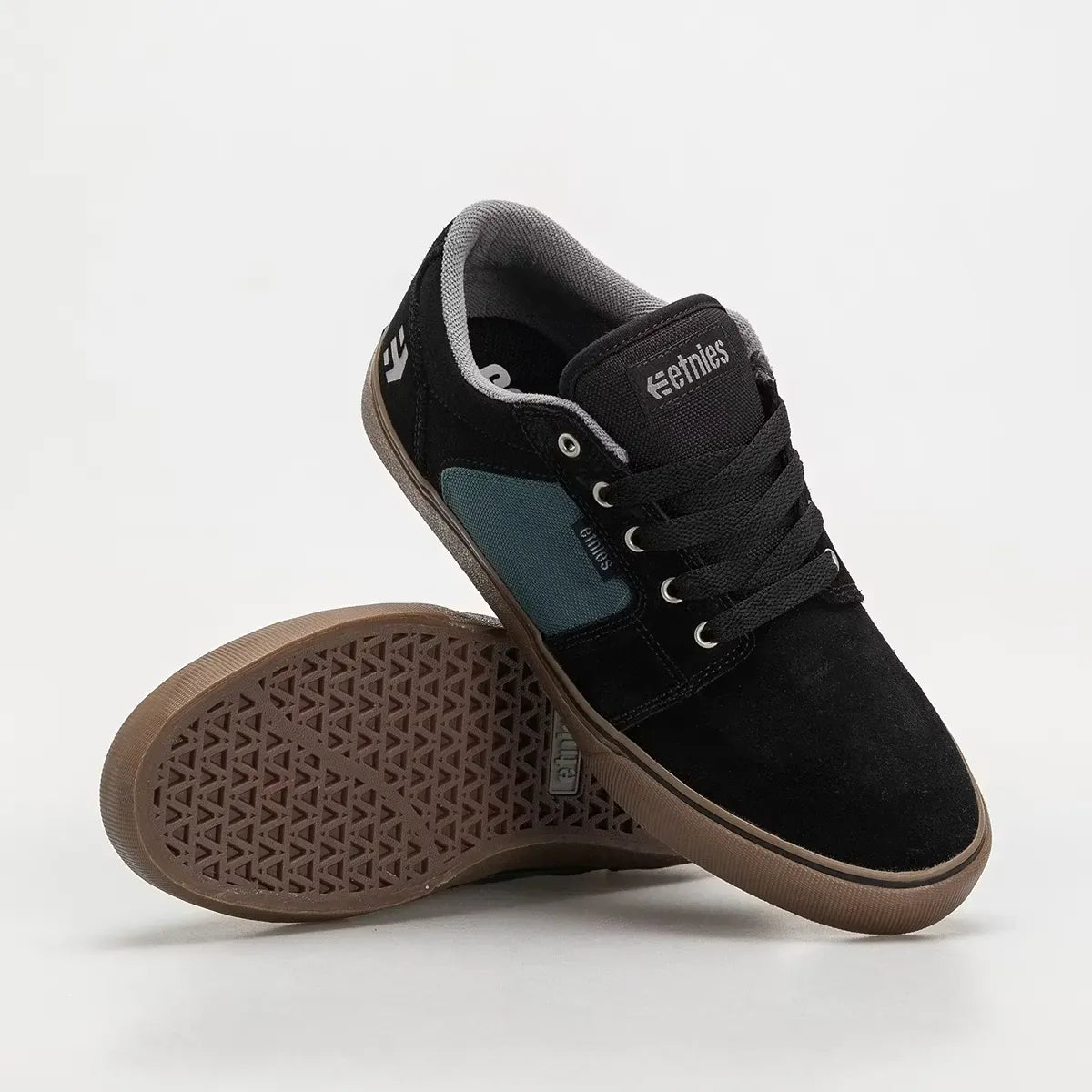 Barge LS Black Teal Low - Top Vulcanized | etnies Official Low-Top Vulcanized Etnies Skate Original Sustainability Gear