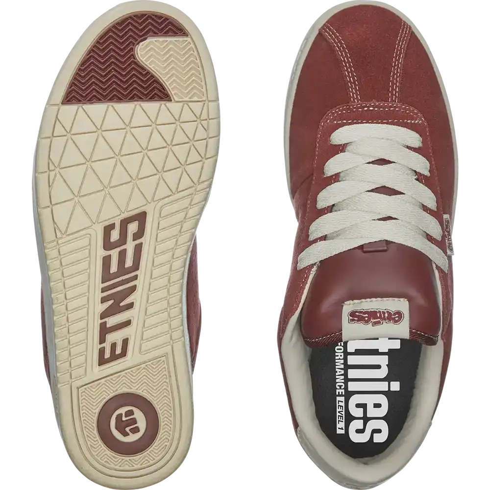 Scam Burgundy Tan Low - Top Skate Shoe | etnies Official Low-Top Shoe Etnies Skate Original Sustainability Gear