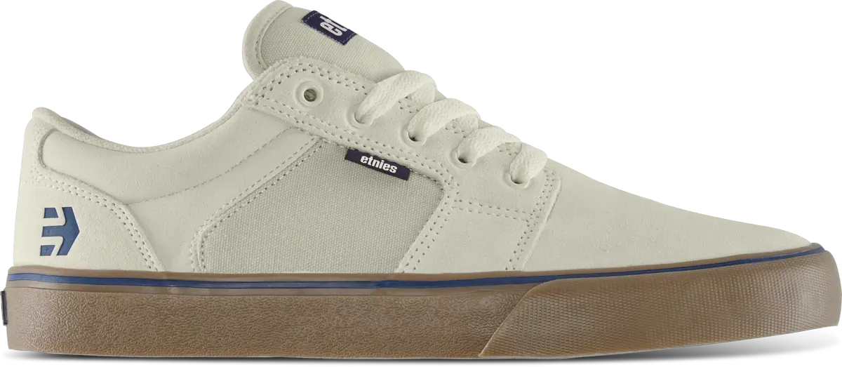 Barge LS White Navy Low - Top Vulcanized | etnies Official Low-Top Vulcanized Etnies Skate Original Sustainability Gear