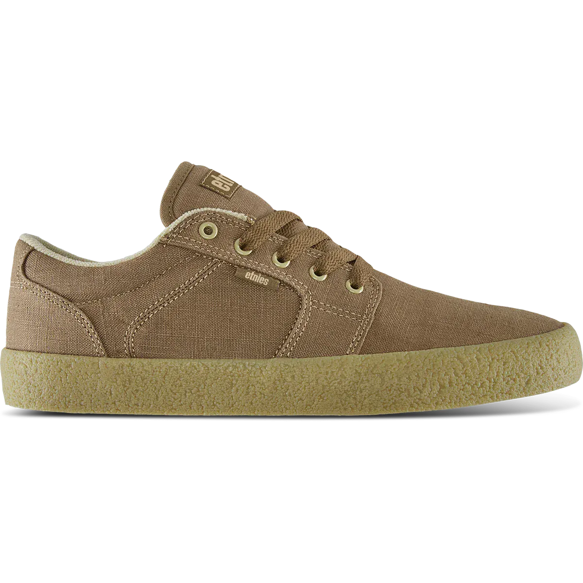 Barge LS Premium Brown Beige Gum Vulc Shoe | etnies Official Low-Top Vulcanized Etnies Skate Original Sustainability Gear