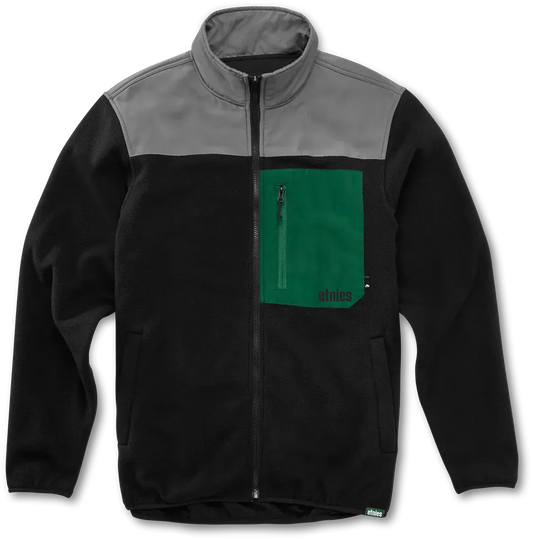 Woodsman Black Green Skate Fleece Jacket | etnies Official Novelty Fleece Etnies Skate Original Sustainability Gear