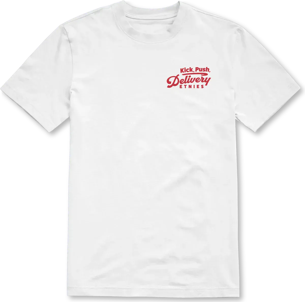 Kick Push White Red Short Sleeve Tee | etnies Official S/S Basic T-Shirt Etnies Skate Original Sustainability Gear