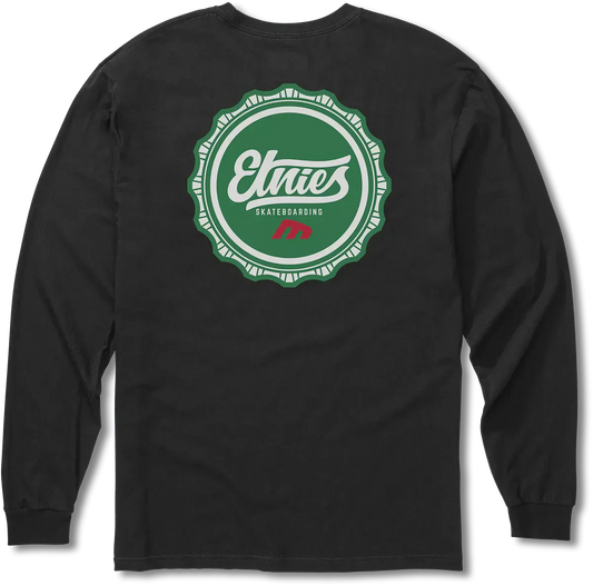 Bottle Cap Black Long Sleeve T-Shirt | etnies Official L/S Basic T-Shirt Etnies Skate Original Sustainability Gear
