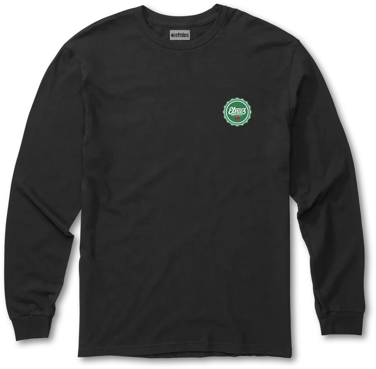 Bottle Cap Black Long Sleeve T-Shirt | etnies Official L/S Basic T-Shirt Etnies Skate Original Sustainability Gear