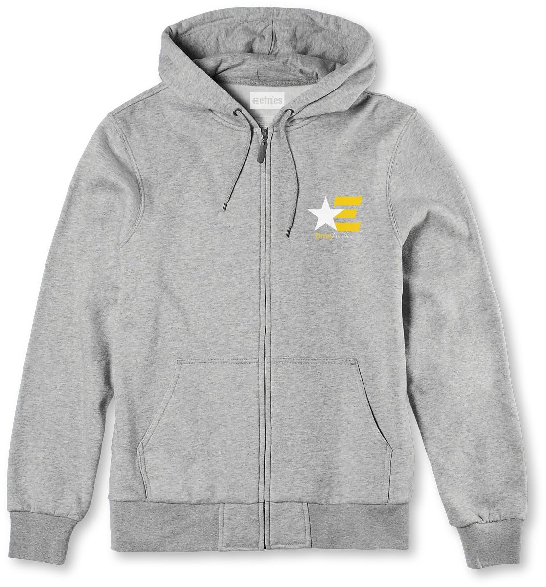 America Grey Heather Skate Zip Hoodie | etnies Official Screen Hooded Fleece Etnies Skate Original Sustainability Gear