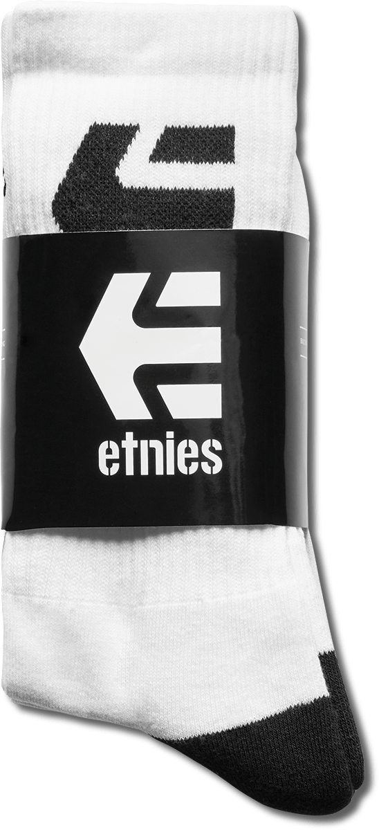 Direct 2 Socks white - socks | etnies Official Crew Sock Etnies WHITE / ONE SIZE Skate Original Sustainability Gear 4140001317 889262676075