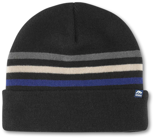 Stripe Beanie Black Blue Skate Style Hat | etnies Official Beanie Etnies BLACK/BLUE / ONE SIZE Skate Original Sustainability Gear 4140001495.587.One Size.1ST 7630949182593