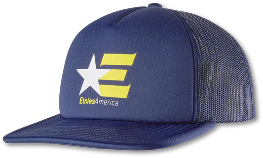 America Trucker Custom Hat in Navy | etnies Official Custom Hat Etnies NAVY / One Size Skate Original Sustainability Gear 4140001516.401.One Size.1ST 7630949182470