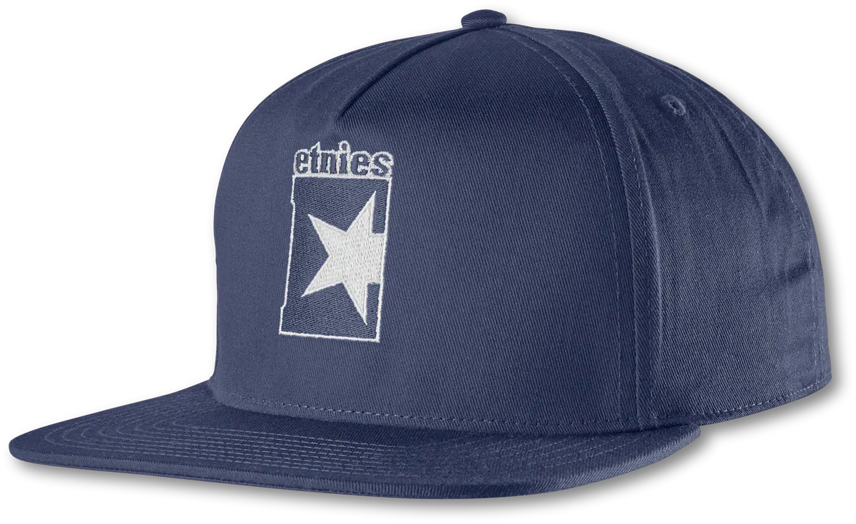 Star Snapback Hat – Navy Custom Adjustable | etnies Official Custom Hat Etnies NAVY / One Size Skate Original Sustainability Gear 4140001517.401.One Size.1ST 7630949182487