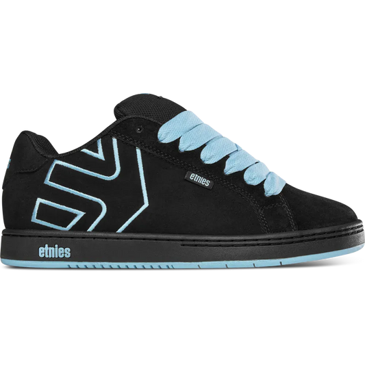 Black, Baby Blue Suede Skate Shoes – Fader | etnies Official etnies BLACK/LIGHT BLUE / 4.5 Skate Original Sustainability Gear 4101000203.388.045.1ST 886608447566