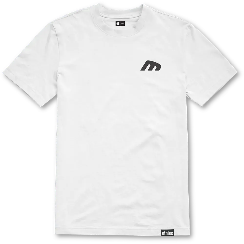 White Embroidered Icon Logo Tee | etnies Official US etnies Skate Original Sustainability Gear