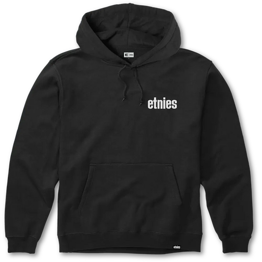 Black Logo Pullover Hoodie - Fleece | etnies Official US etnies Skate Original Sustainability Gear