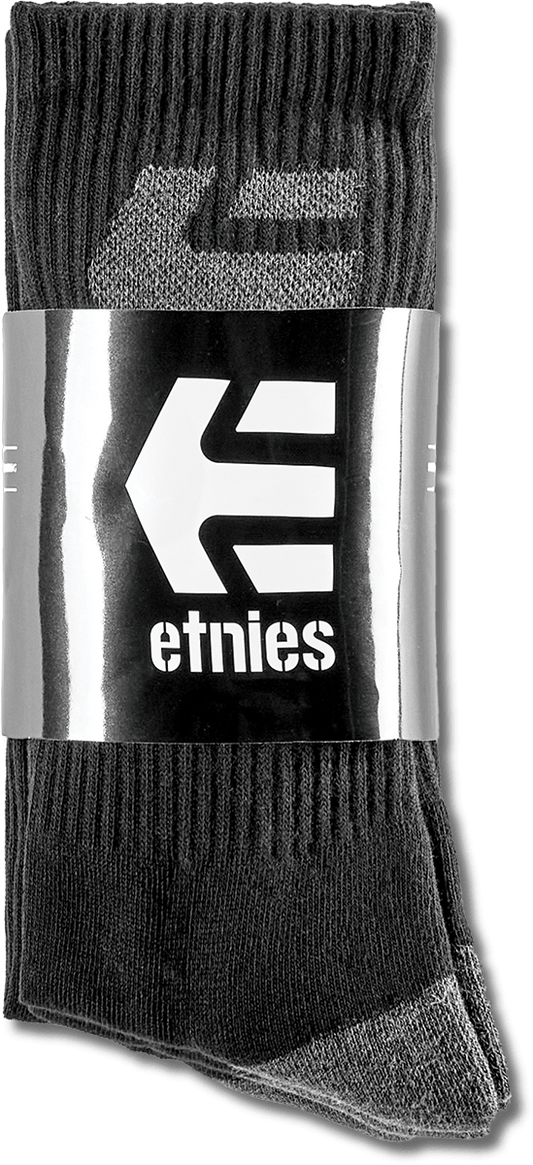 Stencil Icon Sock 3-Pack Crew Sock - skate shoes | etnies Official Crew Sock Etnies BLACK / ONE SIZE Skate Original Sustainability Gear 4140001317.001.OS.1ST 889262676068